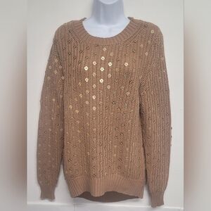 Michael Kors New Without Tags Knit Sweater Gold Sequins S
